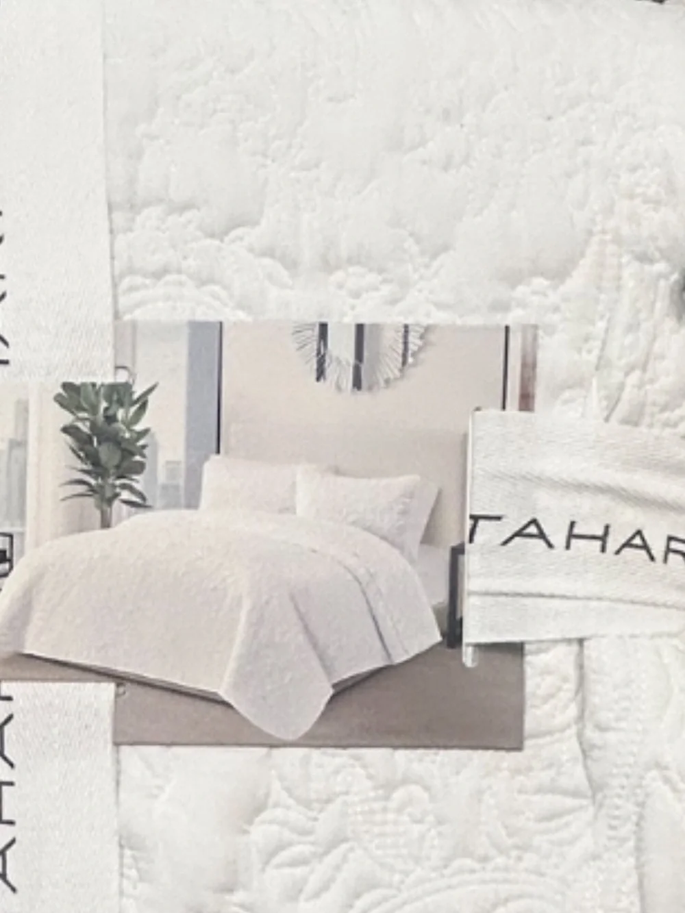 Tahari King White Quilt Set 106”x92”